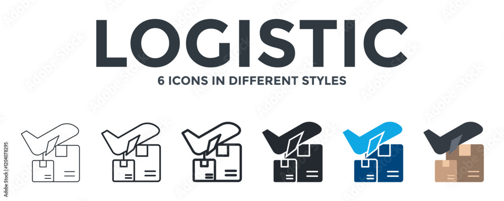 Logistic Icon In Different Style Vector Illustration. Designed In Thin Line, Regular Line, Bold Line, Glyph, Color Fill, And Flat Style Can Be Used For Web Logistic Icon In Different Style Vector Illustration. Designed In Thin Line, Regular Line, Bold Line, Glyph, Color Fill, And Flat Style Can Be Used For Web