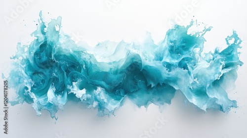 Obraz na płótnie Abstract watercolor splash in turquoise and light blue w salonie