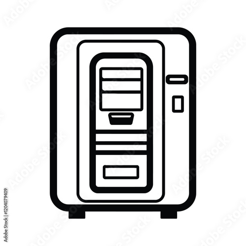 Vending Machine icon, vector, outline, silhouette, illustration, isolated on white background