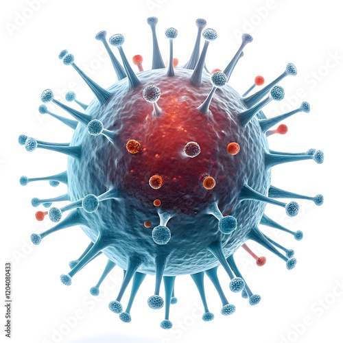 Virus or bacteria cells, Enlargement of the virus sars cov 2 guilty of covid 19 disease,