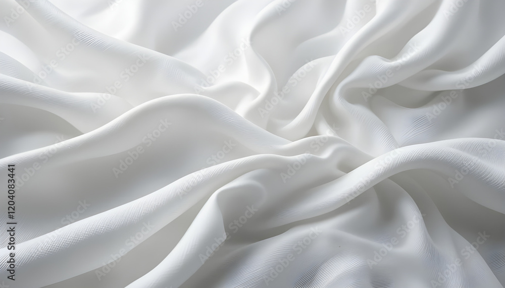 Obraz premium Elegant White Fabric Drape Texture Close-up