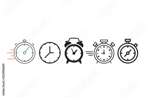 Clock icon set. Time icon vector. watch icon symbol