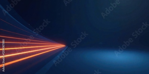 Abstract glowing lines converging on a dark horizon, a futuristic digital landscape illustration