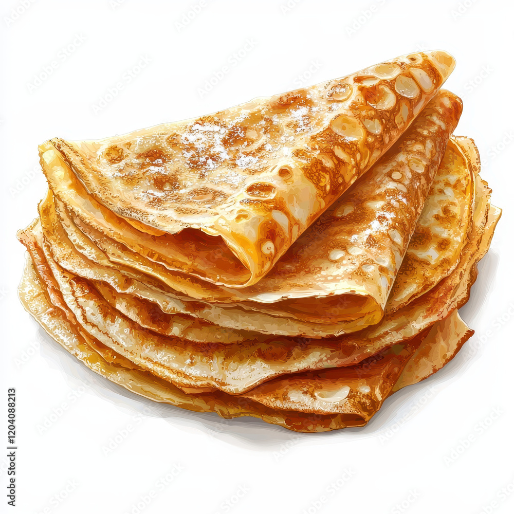 Delicious crepes stacked high, perfect for breakfast or dessert Delicious crepes stacked high, perfect for breakfast or dessert