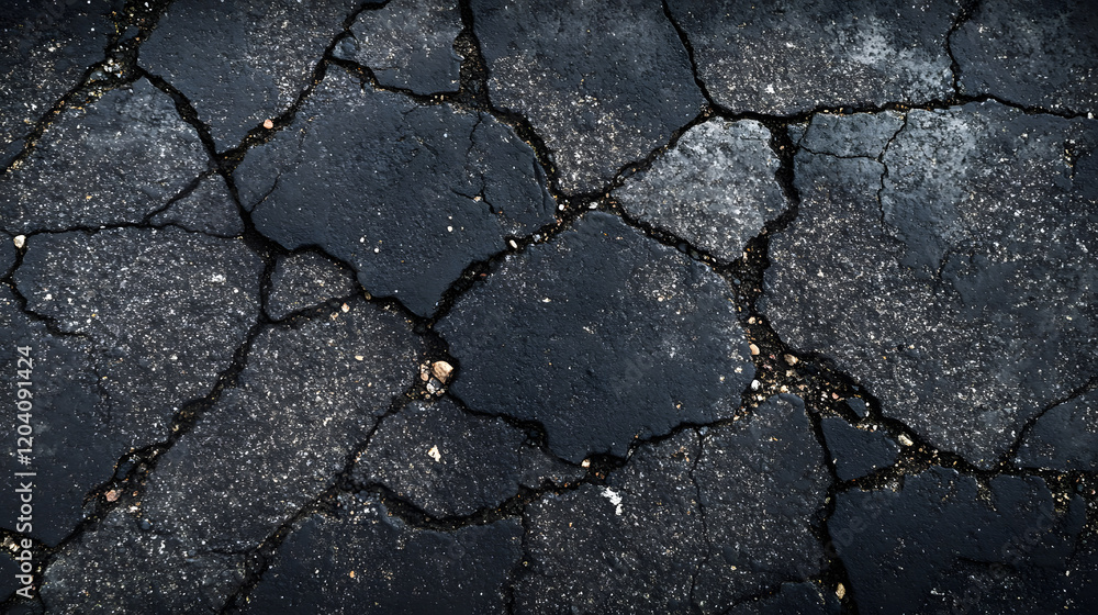 Obraz premium Dusty ground covered in cracks and small pebbles.