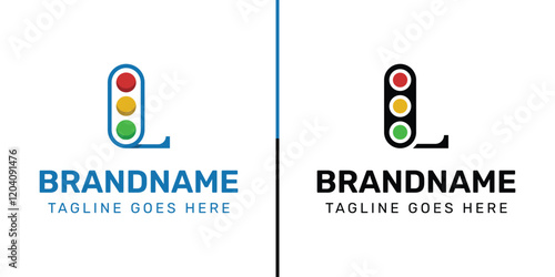 Letter L Traffic Light Logo Set, for  in technology, navigation, transportation, or communication companies