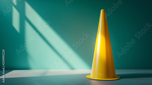Wallpaper Mural Yellow Traffic Cone Against a Teal Wall

 Torontodigital.ca
