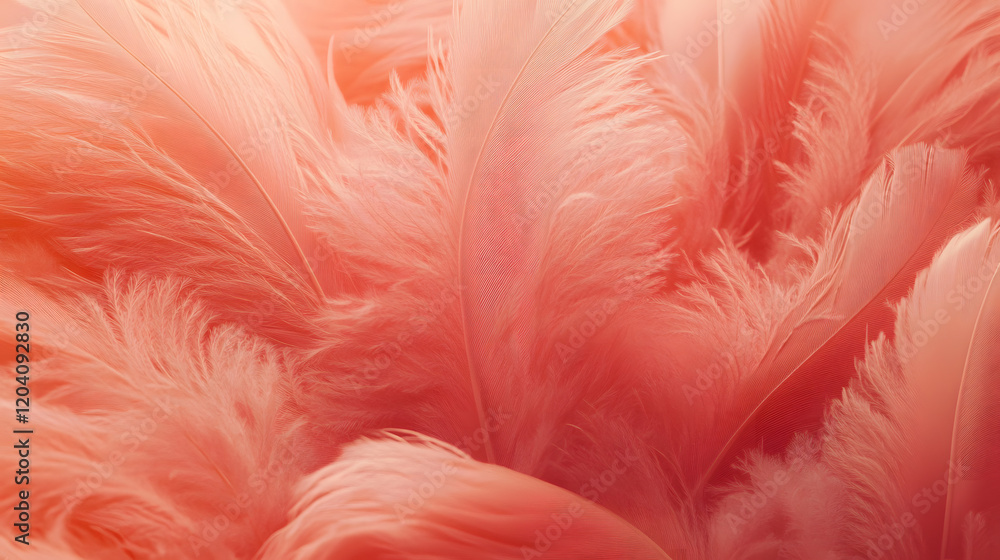 Close-up of soft, feathery pink textures creating a delicate, light aesthetic. Close-up of soft, feathery pink textures creating a delicate, light aesthetic.