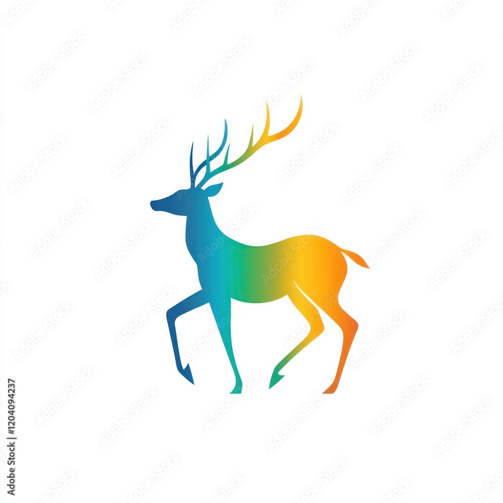 Fototapeta premium Colorful deer silhouette graphic design, possible use for logo or icon