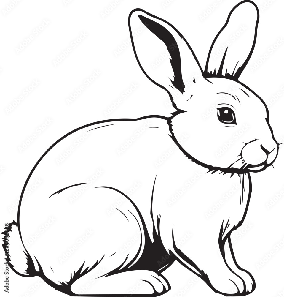 Obraz premium rabbit icon line art vector design