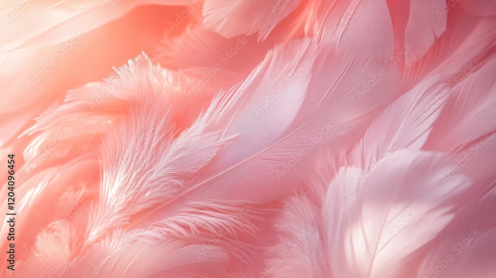 Delicate pink feathers in dreamy composition Delicate pink feathers in dreamy composition