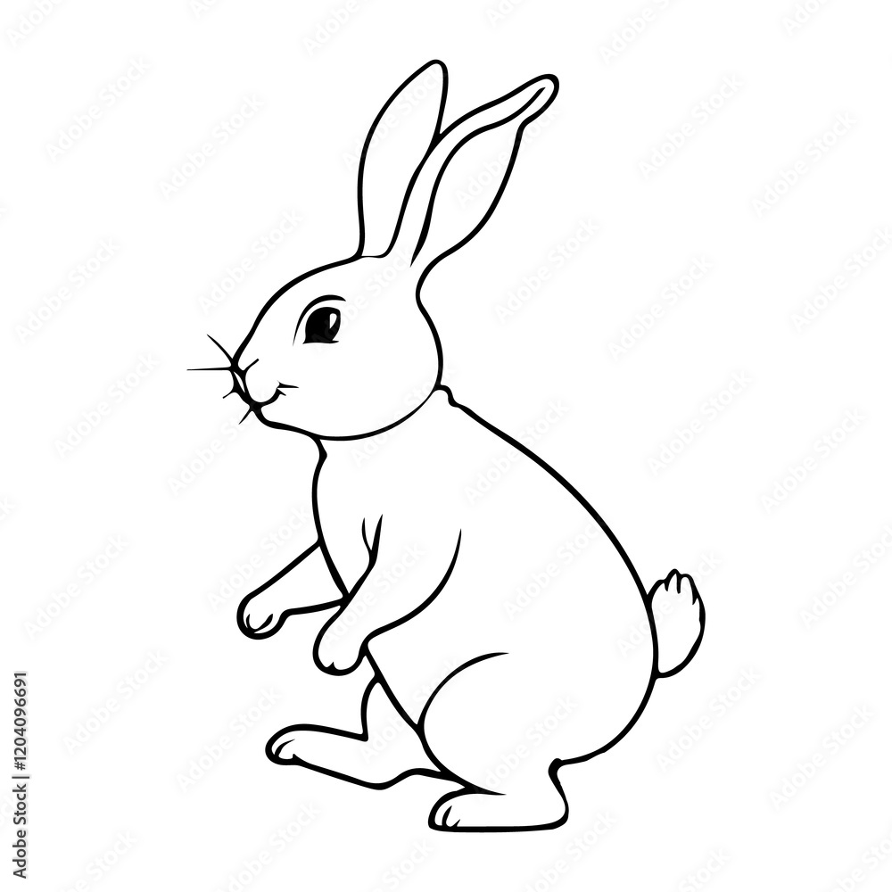 Fototapeta premium rabbit icon line vector design