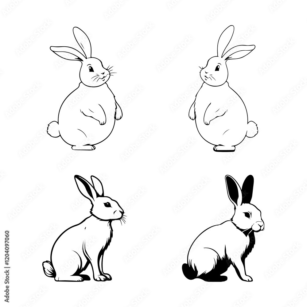 Fototapeta premium rabbit icon line vector design