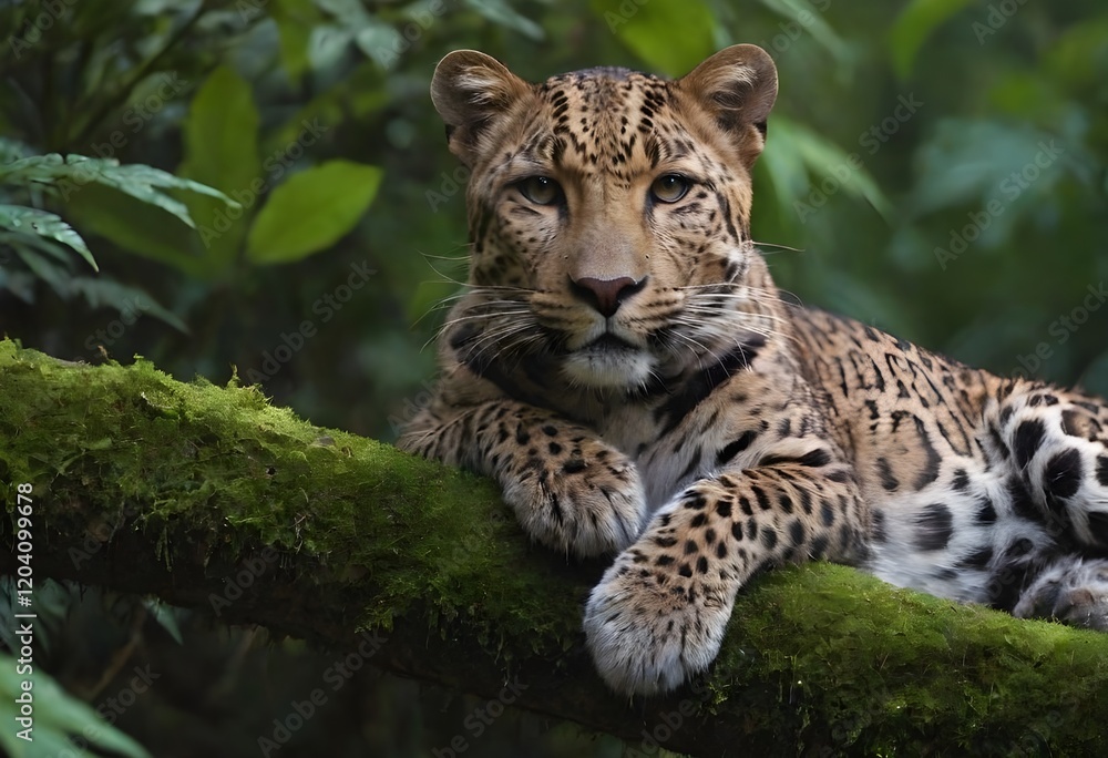 Fototapeta premium Panthera Pardus: A Stealthy Predator in Its Natural Habitat.
