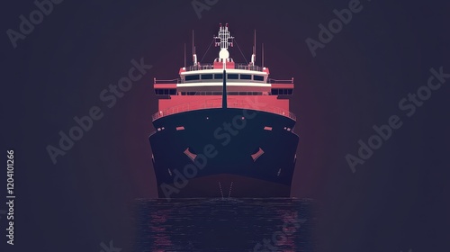 cargo ship flat design front view global shipping theme animation Triadic Color Scheme photo