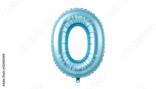 Light blue number zero foil balloon.