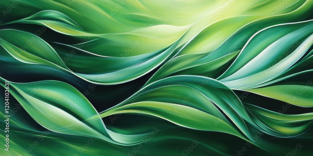 Dynamic wave of lush green leaves Dynamic wave of lush green leaves