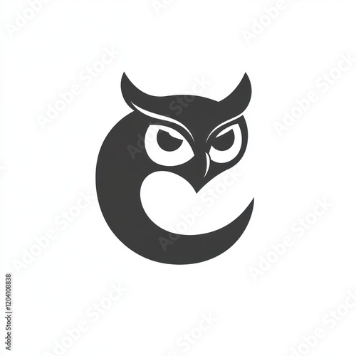 Owl logo design, stylized, minimalist, graphic design photo