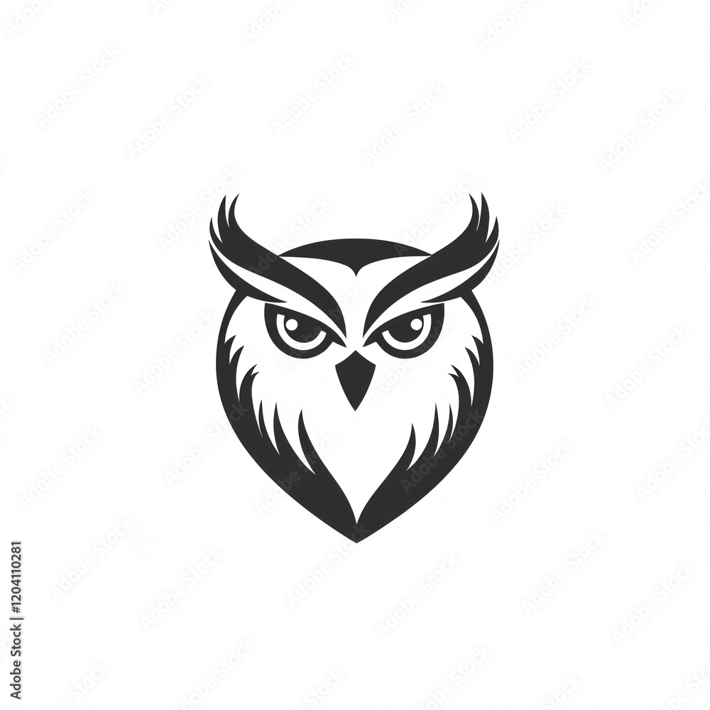 Naklejka premium Owl head logo graphic design