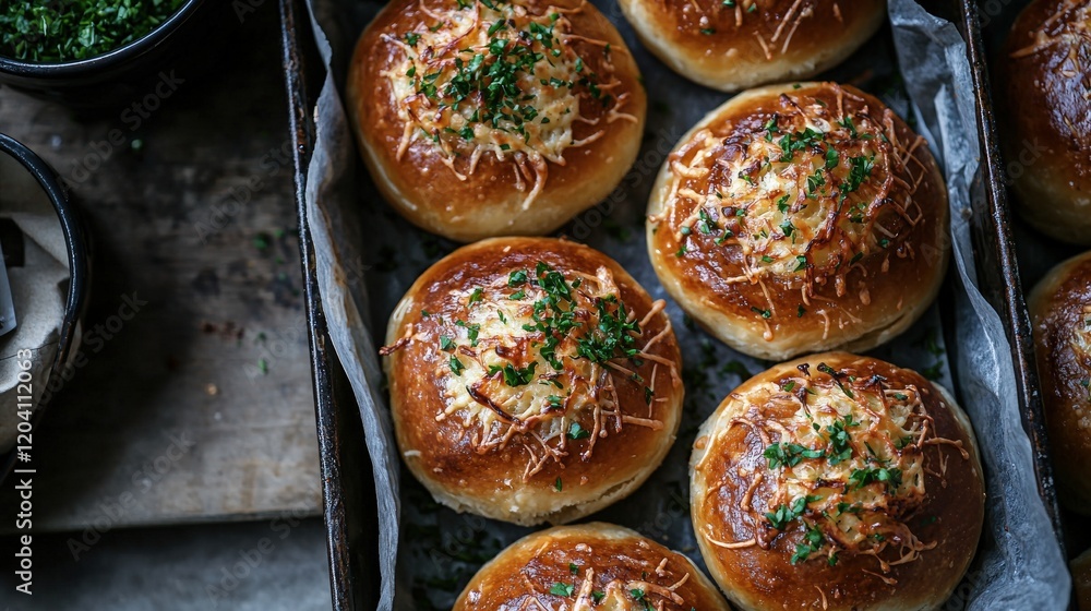 Golden Cheese Buns with Crispy Tops Perfect for Delicious Food Photography Golden Cheese Buns with Crispy Tops Perfect for Delicious Food Photography