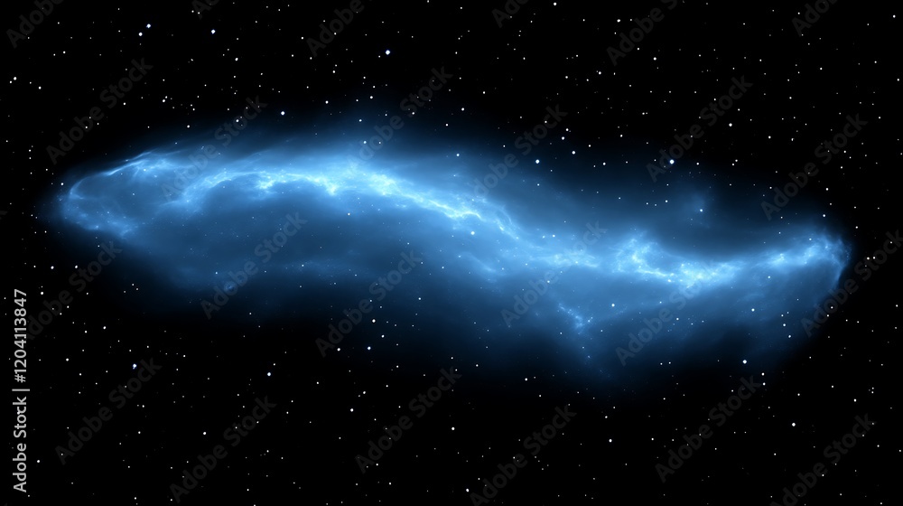 Obraz premium Celestial Nebula Cosmic Blue Swirl Among Distant Stars