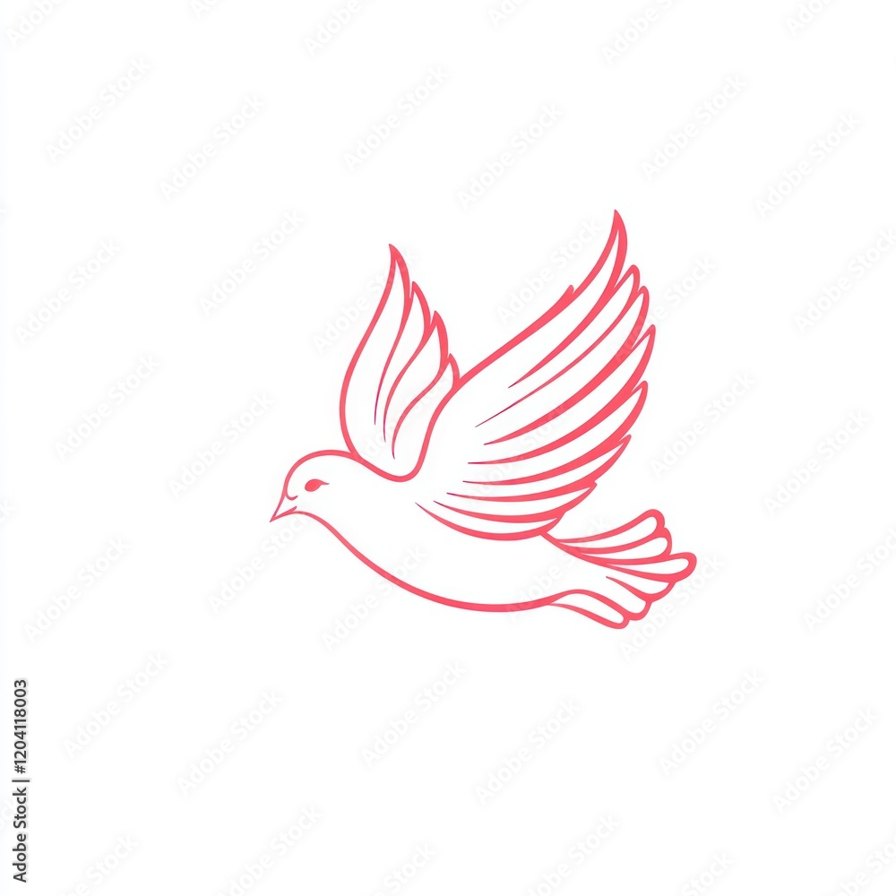 Obraz premium Simple white dove in flight, peace, hope, symbol