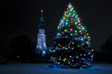 Jasna Góra. Choinka przed sanktuarium. Częstochowa