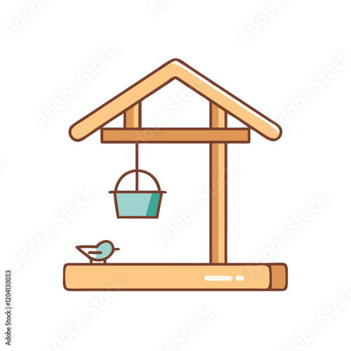 bird feeder icon, bird feeder vector illustration-simple illustration of bird feeder, perfect for bird feeder logos and icons