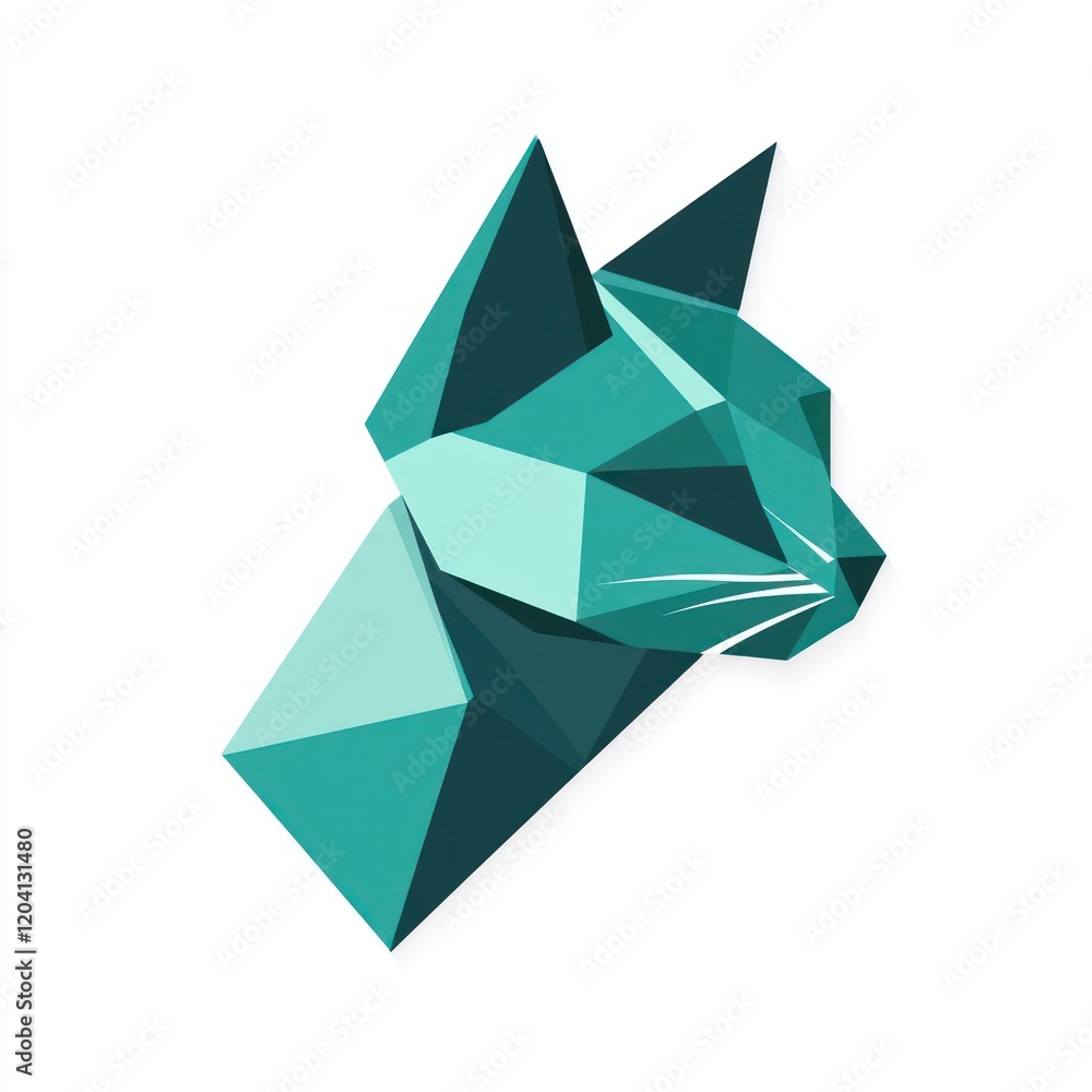 Abstract teal polygon cat profile Abstract teal polygon cat profile