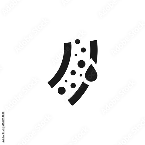 Blood vessel glyph icon. Bloods Capillary tube, Human circulatory system flow in vein. Simple pictogram for science, Body anatomy Symbol. Vector illustration. Design on white background.