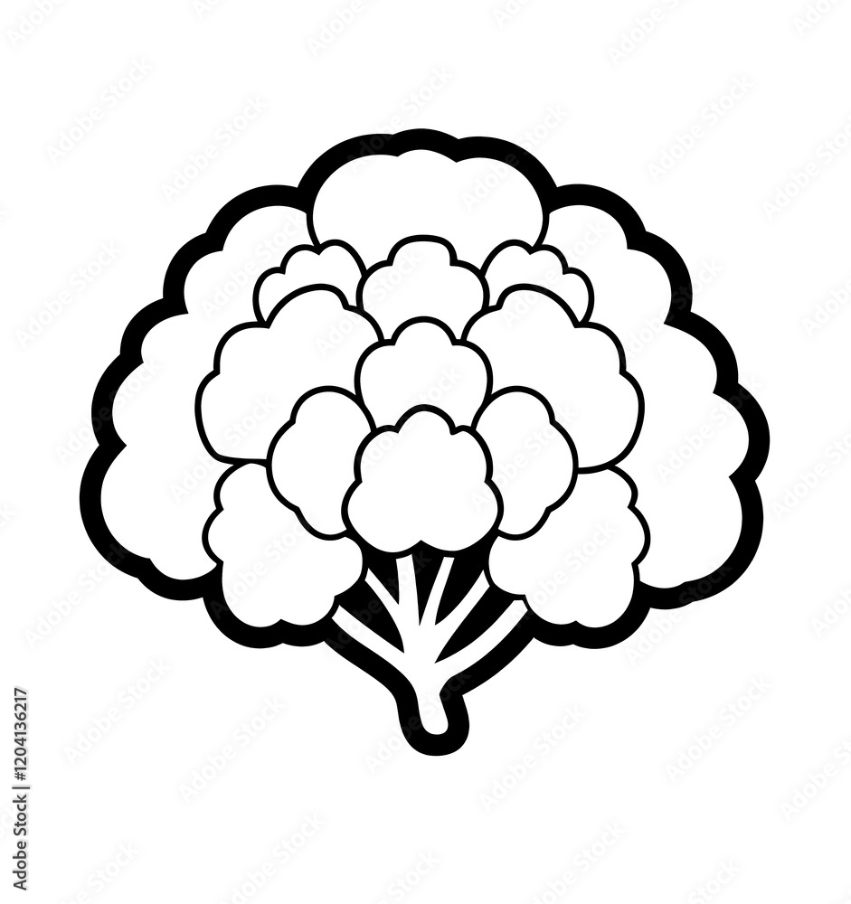 Minimalist cauliflower logo. Stylish and modern design, perfect for branding food, restaurants or farms. Minimalist cauliflower logo. Stylish and modern design, perfect for branding food, restaurants or farms.