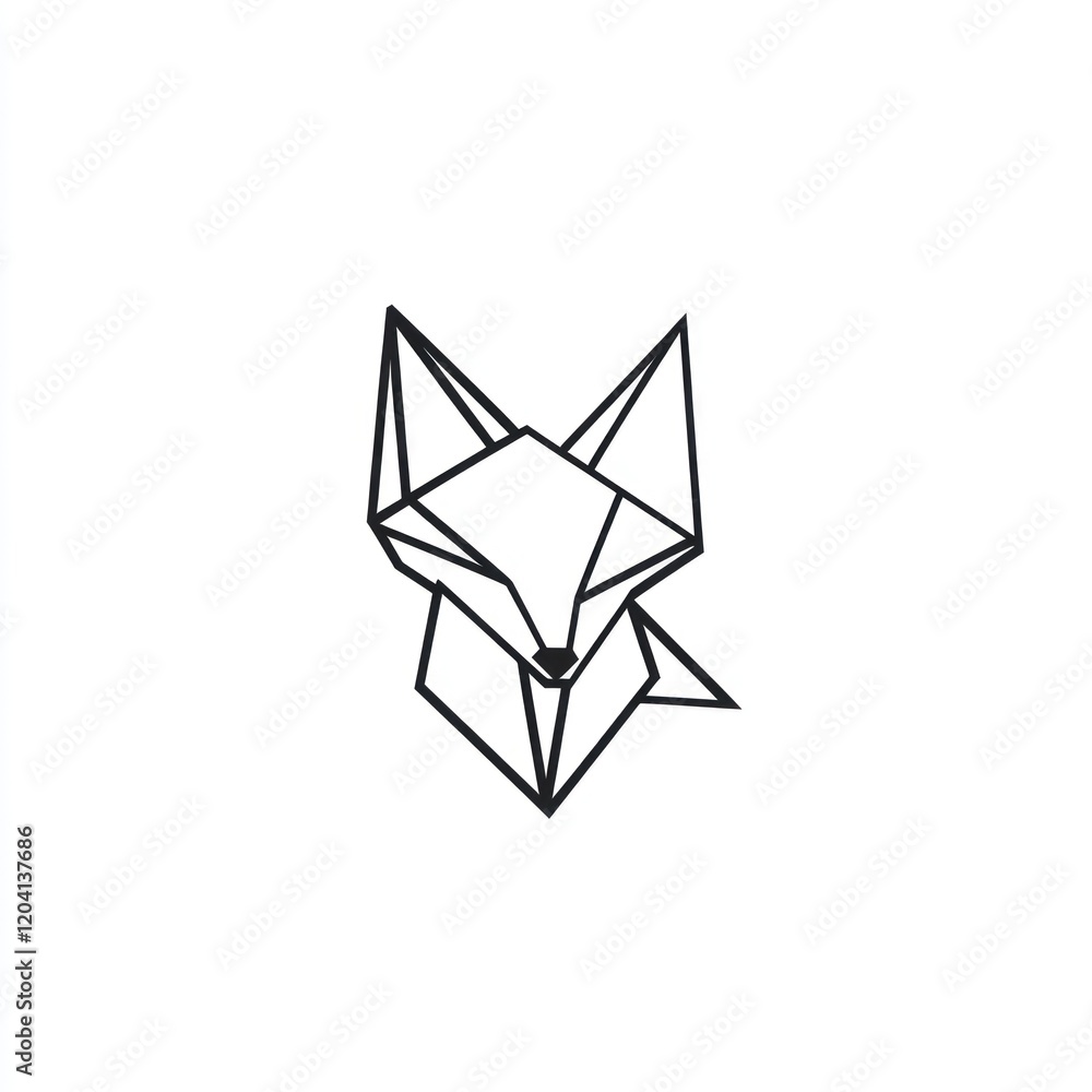 Geometric fox illustration, minimalist design, for prints or wall art Geometric fox illustration, minimalist design, for prints or wall art