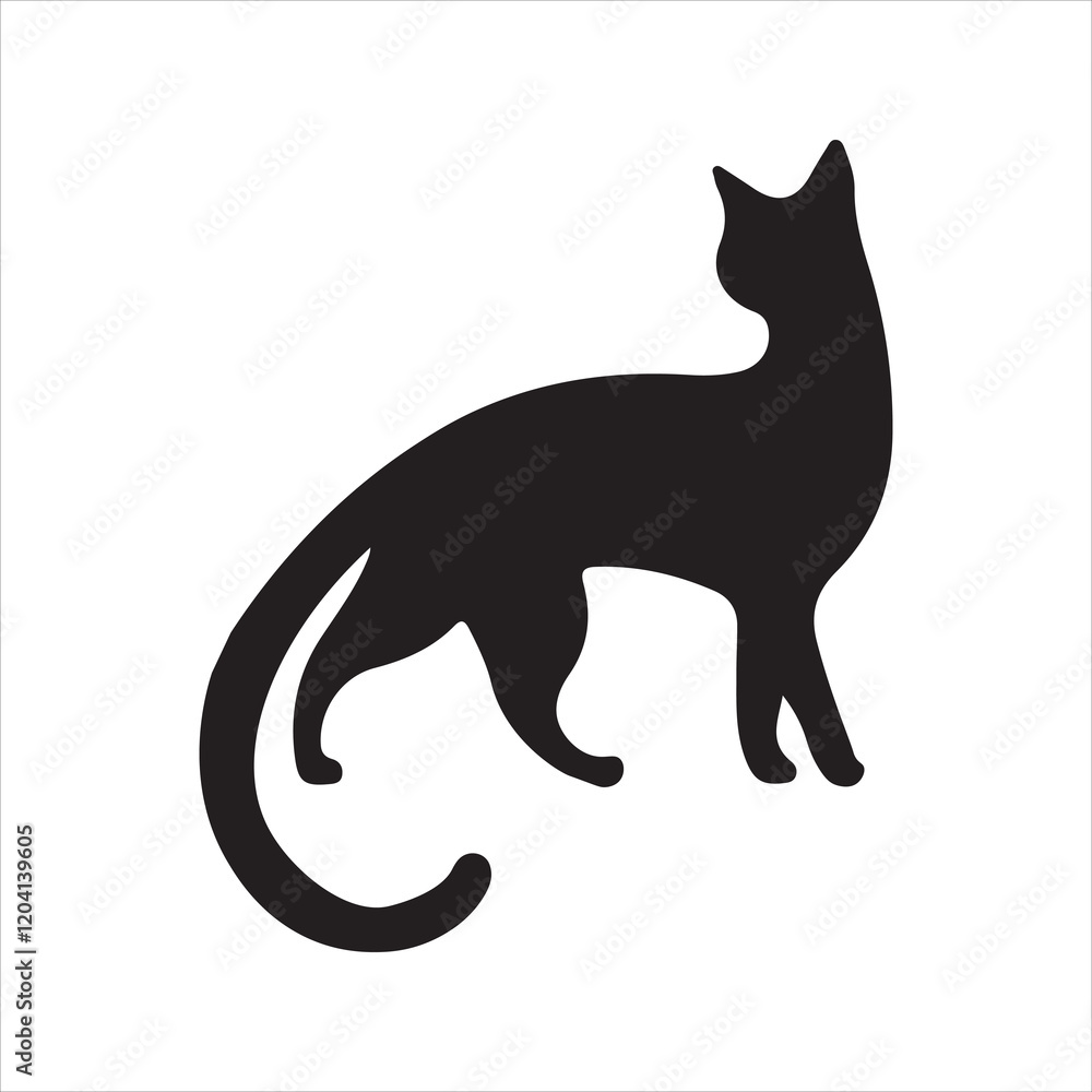 Elegant Black Cat Silhouette Elegant Black Cat Silhouette