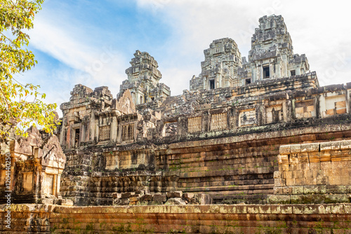 Towers of ancient hindu Ta Keo khmer Shiva temple, Angkor, Siem Reap, Cambodia photo