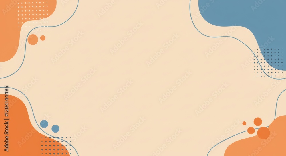 Abstract Beige Background with Orange and Blue Fluid Shapes Modern Design Template Abstract Beige Background with Orange and Blue Fluid Shapes Modern Design Template
