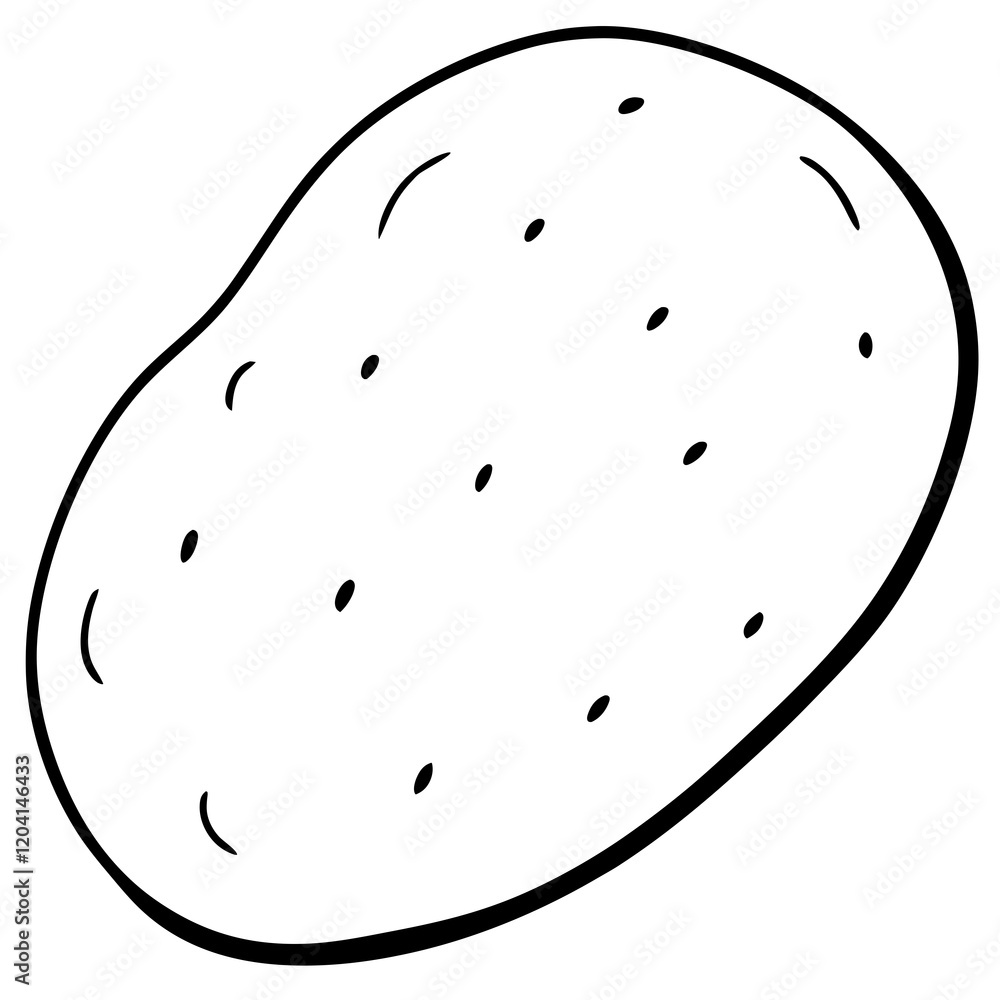 Elegant Potato Line Art Illustration Elegant Potato Line Art Illustration
