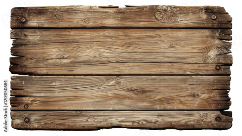 Weathered Wooden Planks with Rustic Texture - Natural Wood Surface for Vintage and Farmhouse Design, isolated on transparent background, White background. photo