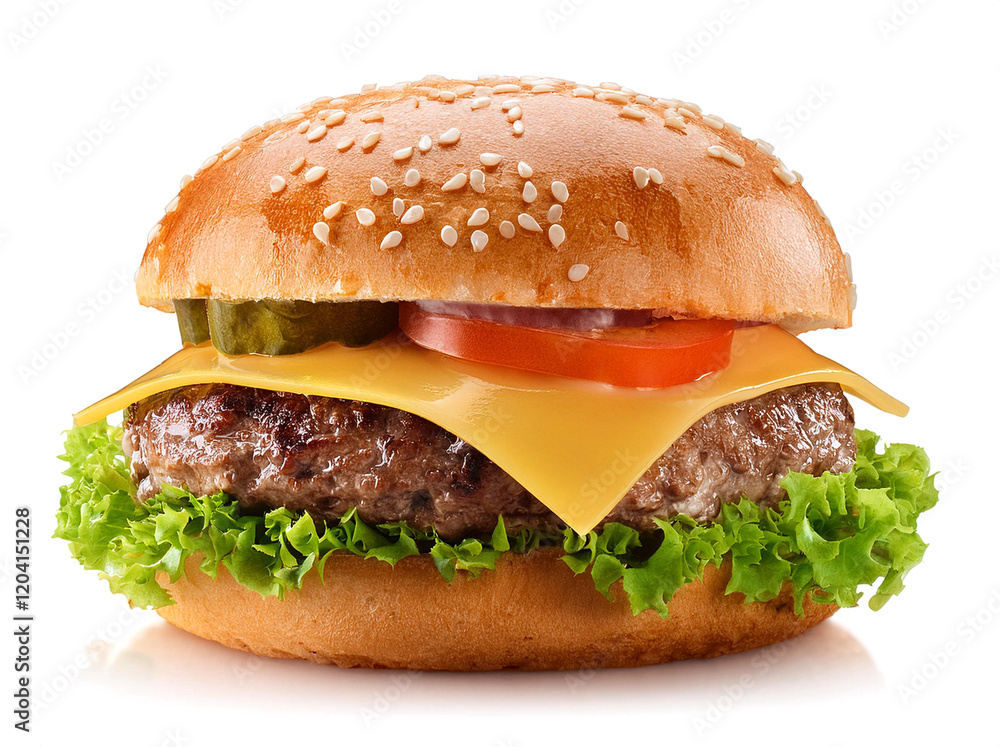美味しそうなチーズハンバーガー。白背景。(Delicious cheese burger on white background)
美味しそうなチーズハンバーガー。白背景。(Delicious cheese burger on white background)