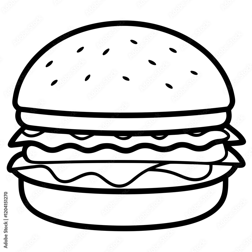 Minimalist Burger Line Art Designs Minimalist Burger Line Art Designs