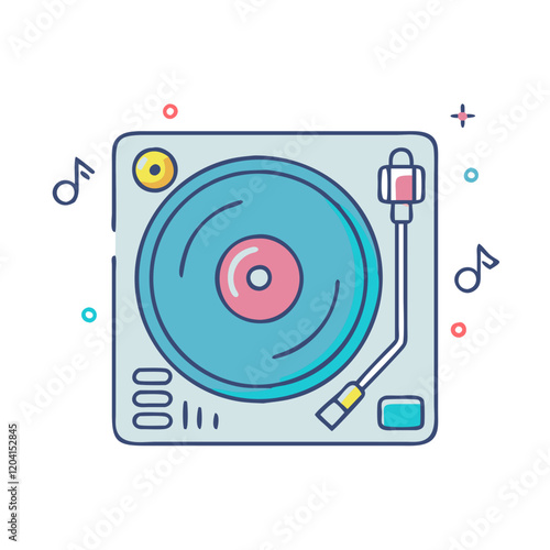 dj turntable icon, dj turntable vector illustration-simple illustration of dj turntable, perfect for dj turntable logos and icons