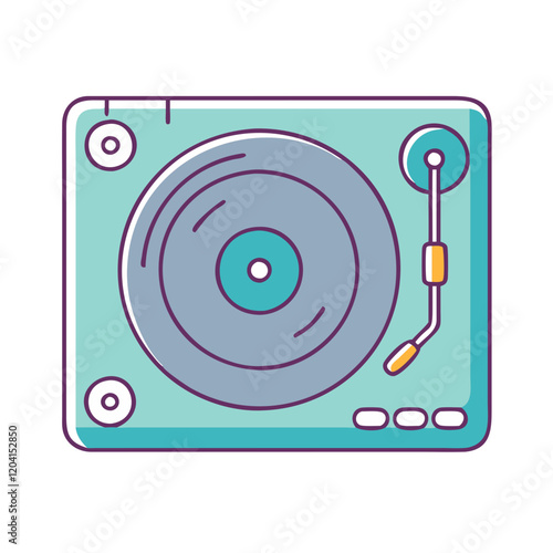 dj turntable icon, dj turntable vector illustration-simple illustration of dj turntable, perfect for dj turntable logos and icons