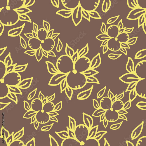Wallpaper Mural Cute hand drawn floral seamless pattern background Torontodigital.ca