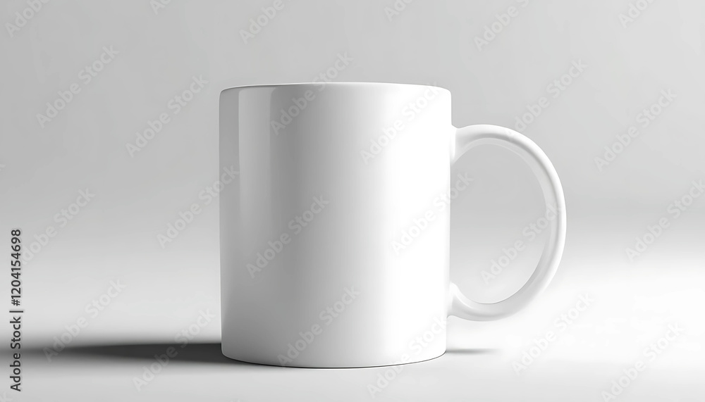 White mug mockup on white background, photorealistic White mug mockup on white background, photorealistic
