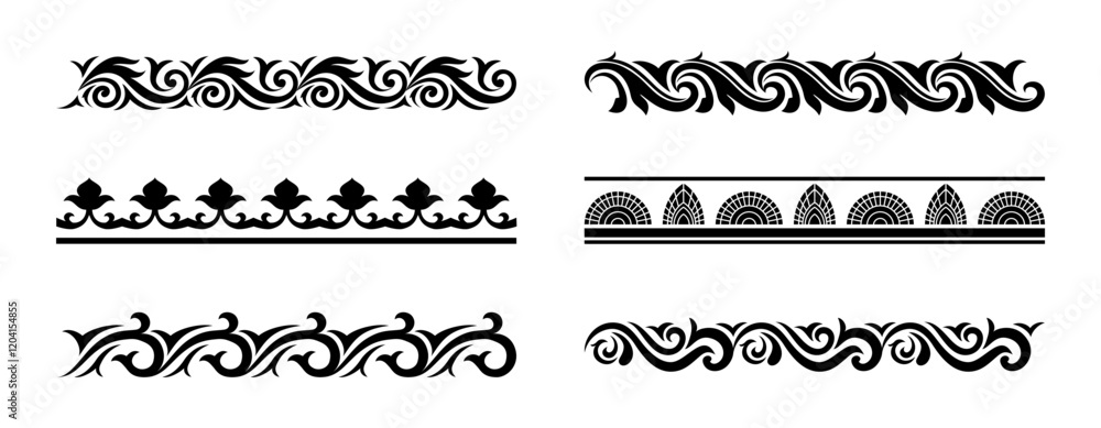Fototapeta premium set of baroque border element