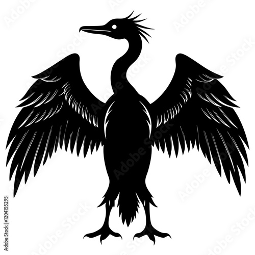 magnificent frigatebird Antigua And Barbuda silhouette,vector style