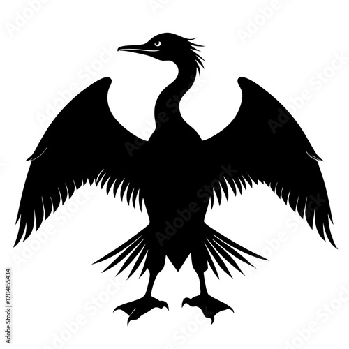 magnificent frigatebird Antigua And Barbuda silhouette,vector style