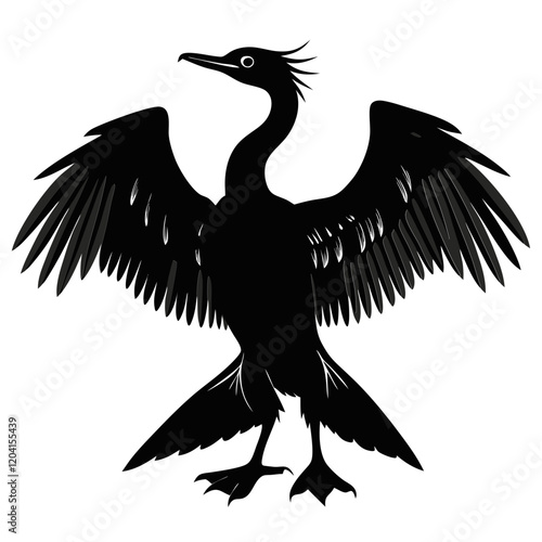 magnificent frigatebird Antigua And Barbuda silhouette,vector style