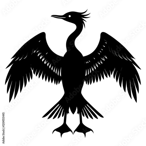 magnificent frigatebird Antigua And Barbuda silhouette,vector style