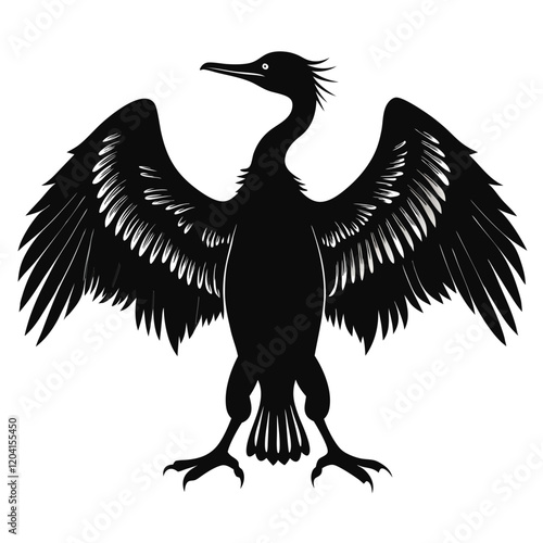 magnificent frigatebird Antigua And Barbuda silhouette,vector style