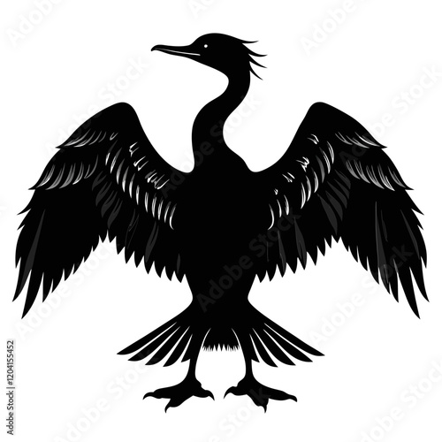 magnificent frigatebird Antigua And Barbuda silhouette,vector style